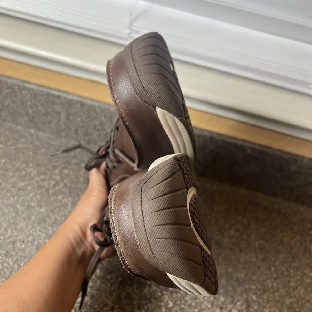 Orthofeet 428 Mens Sz 13 M Brown Comfort Casual Walking Driving Shoe Lace Up Low